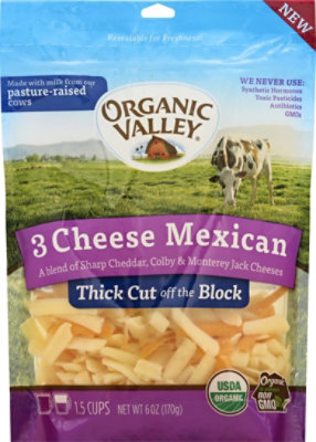 Organic Valley Thick Mex Cheese Shred - 6 Oz