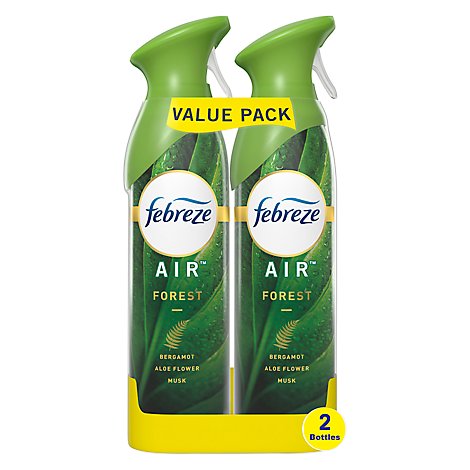 Febreze Air Freshener Spray Forest Bergamot Aloe Flower Musk Value Pack - 2-8.8 Oz