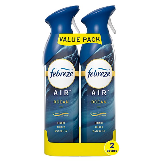 Febreze Air Freshener Spray Ocean Hinoki Ginger Waterlily Value Pack - 2-8.8 Fl. Oz.