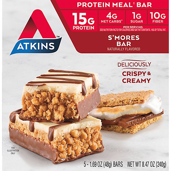 Atkins Smores Meal Bars - 5-1.7 Oz