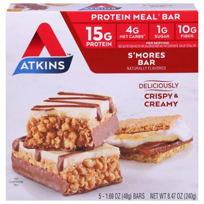 Atkins Smores Meal Bars - 5-1.7 Oz