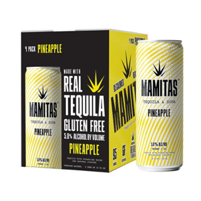 Mamitas Tequila & Soda Pineapple In Cans - 4-12 Fl. Oz.