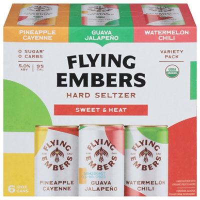 Flying Embers Hard Seltzer Sweet & Heat Variety - 6-12 Fl. Oz.
