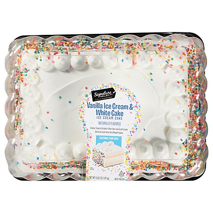Signature Select Ice Cream Cake White Cake Van Ic 1/4 Sheet - 66 Oz - Image 1