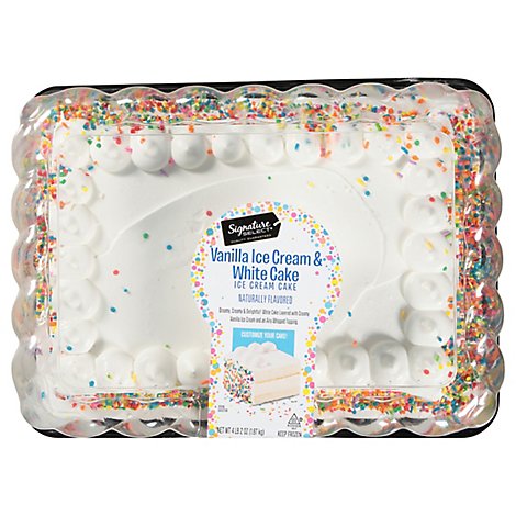 Signature Select Ice Cream Cake White Cake Van Ic 1/4 Sheet - 66 Oz