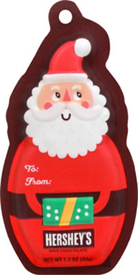 Hshy Mlk Choc Santa Gift Tag - 1.2 Oz - Image 2