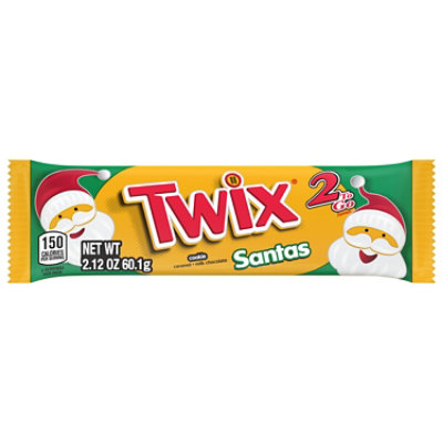 Twix Caramel Share Size Cookie Bar Christmas Santa Candy Bars - 2.12 Oz