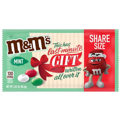 M&M'S Mint Chocolate Holiday Message Christmas Candy Share Size
