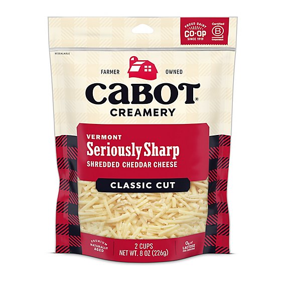 Cabot Creamery Sharp Cheddar Shreds Cheese - 8 Oz