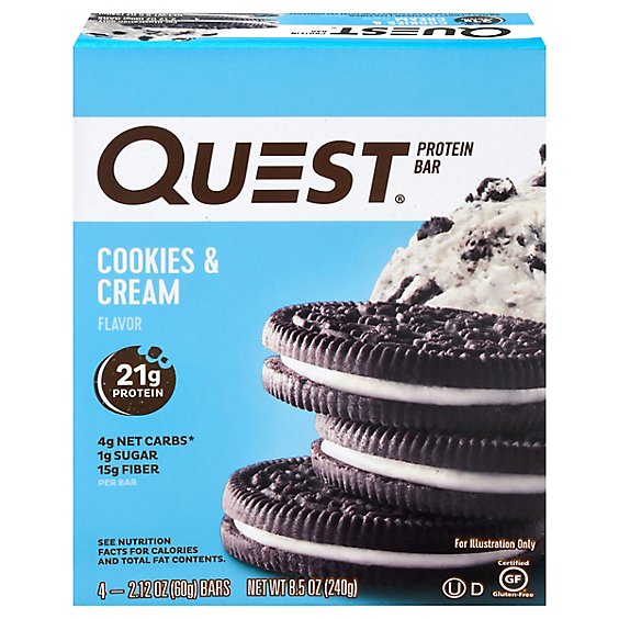Quest Cookies & Cream Protein Bar - 4-2.12 Oz