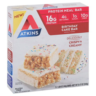 Atkins Birthday Cake Meal Bars - 5-1.7 Oz