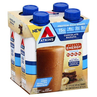 Atkins Ready To Drink Shake Chocolate Banana - 4-11 Fl. Oz.