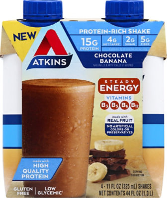 Atkins Ready To Drink Shake Chocolate Banana - 4-11 Fl. Oz. - Image 2