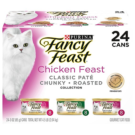 Fancy Feast Cat Food Wet Roasted Chicken Feast - 24-3 Oz