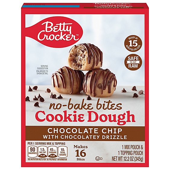 Betty Crocker Chocolate Chip No Bake Cookie Dough Bites - 12.2 Oz