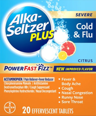 Alka-Seltzer Plus Severe Cold Flu Tablets - 20 Count - Image 2