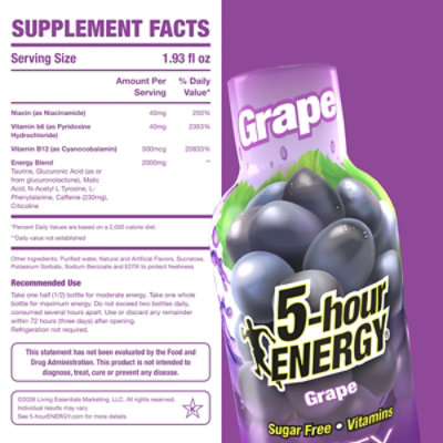 5-hour ENERGY Grape Extra Strength Shot - 10-1.93 Fl. Oz. - Image 4