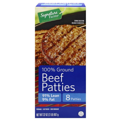 Signature SELECT Beef Patties Ground 91%lean 9% Fat - 2 Lb - Image 3