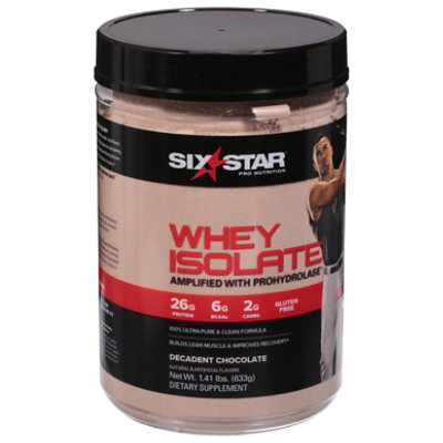 Six Star Decadent Chocolate Powder Whey Isolate - 1.39 Lb