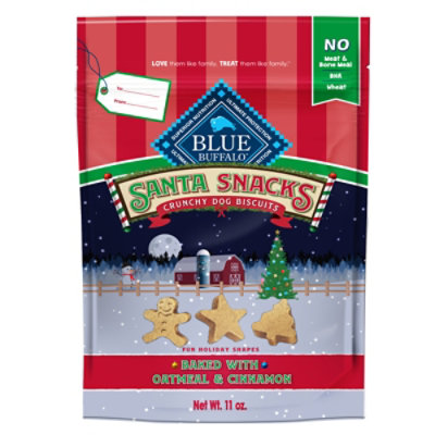 Blue Santa Snacks Natural Oatmeal & Cinnamon Crunchy Dog Treat Biscuits - 11 Oz - Image 1