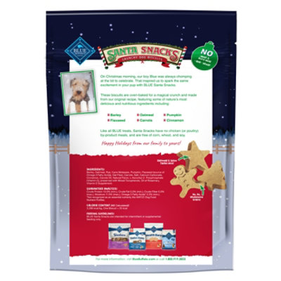 Blue Santa Snacks Natural Oatmeal & Cinnamon Crunchy Dog Treat Biscuits - 11 Oz - Image 2