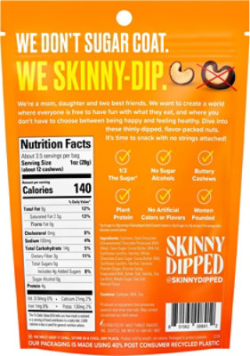 SkinnyDipped Dark Chocolate Salted Caramel Cashews Pouch - 3.5 Oz - Image 6