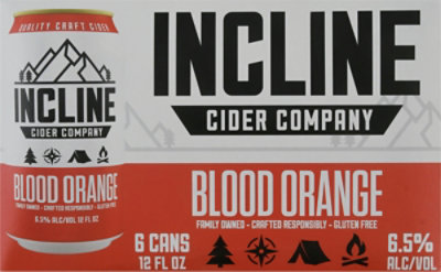 Incline Blood Orange Cider 6-12 Oz In Cans - 6-12 Fl. Oz. - Image 1