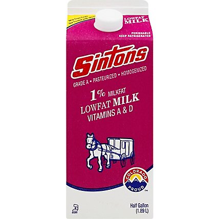 Sintons Milk 1% Lf - Half Gallon - Image 2
