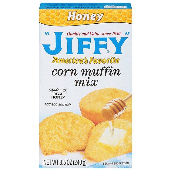 Jiffy Honey Corn Muffin Mix Bakes Into A Sweet Golden Muffin Or Cornbread - 8.5 Oz