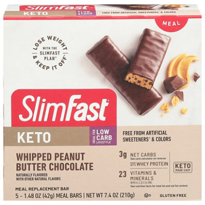 Slimfast Keto Meal Replacement Bar Whipped Peanut Butter - 5-1.48 Oz