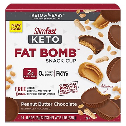 Slimfast Keto Fat Bomb Peanut Butter Cup - 14-.6 Oz - Image 2