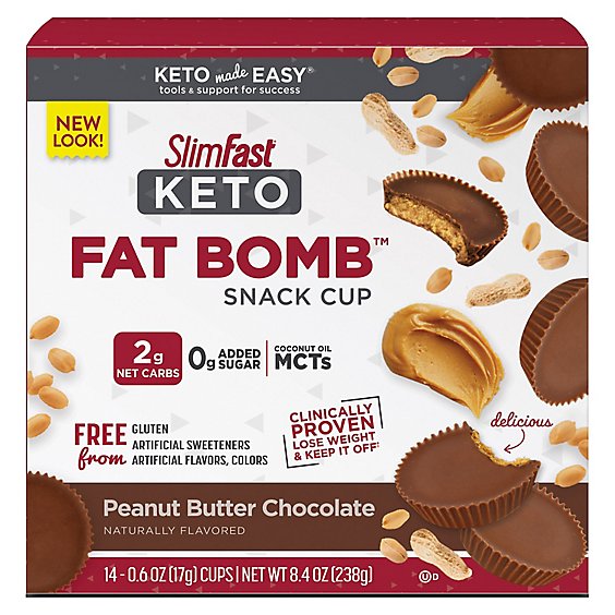 Slimfast Keto Fat Bomb Peanut Butter Cup - 14-.6 Oz