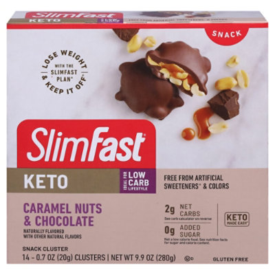 Slimfast Keto Fat Bomb Choclate Caramel Nut Clusters - 14-.7 Oz