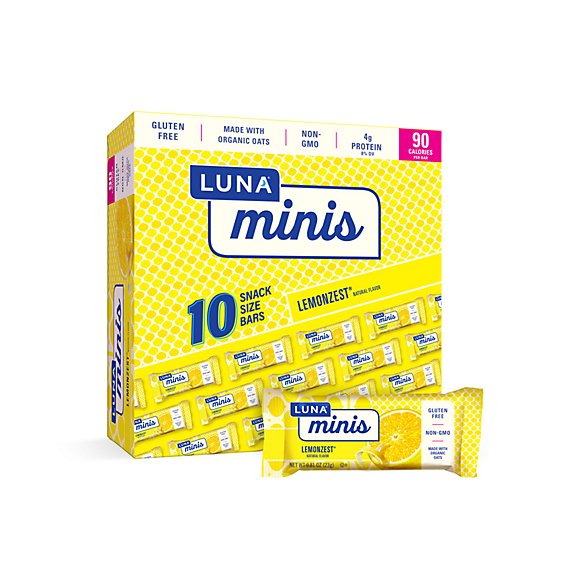 LUNA minis Lemon Zest Bars - 10-.81 Oz
