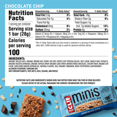 CLIF BAR Minis Chocolate Chip Snack Size Energy Bars - 20-.99 Oz - Image 4