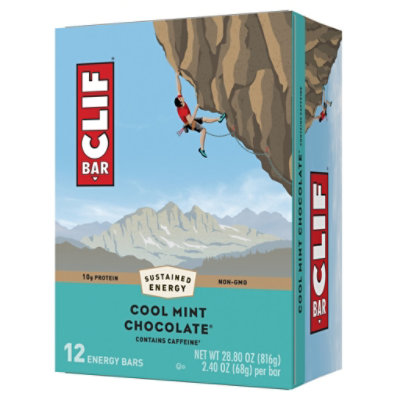 CLIF BAR Cool Mint Chocolate Bars - 12-2.4 Oz