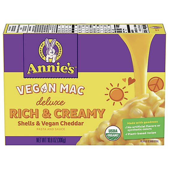 Annies Deluxe Rich And Creamy Shells And Vegan Cheddar - 10.8 Oz