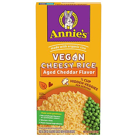 Annies Vegan Cheesy Rice With Hidden Veggies Aged Cheddar - 6.6 Oz
