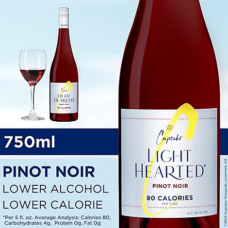 Cupcake LightHearted Pinot Noir Red Wine - 750 Ml
