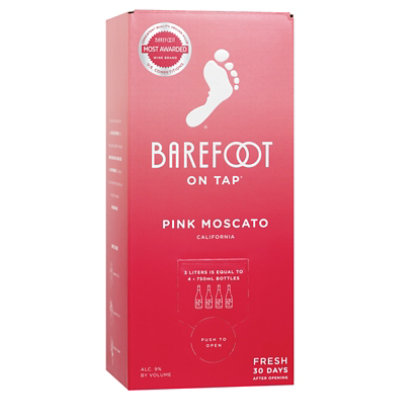 Barefoot On Tap Pink Moscato Box Wine - 3 Liter - Image 2