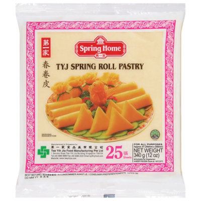 Spring Home TYJ Spring Roll Pastry 8 (25 Sheets) - 12 oz (340 g) - Well  Come Asian Market