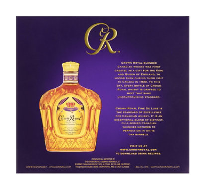 Crown Royal Fine De Luxe Blended Canadian Whisky with Two Signature Shot Glasses - 750 Ml - Image 2