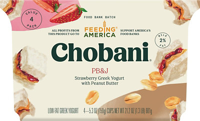 Chobani Pb&J Food Bank Batch Strawberry Strawberry Greek Yogurt - 21.2 Oz