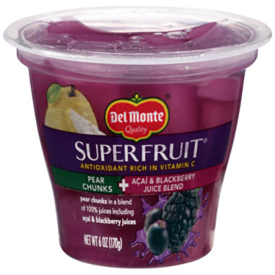 Del Monte Superfruit Pear Chunks In Acai Blackberry Juice Blend - 6 Oz