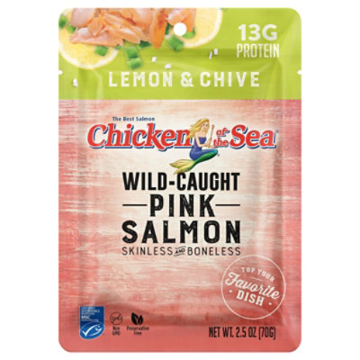 Chicken Of The Sea Wild Caught Skinless/Boneless Pink Salmon With Lemn & Ch - 2.5 Oz - Image 1