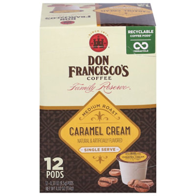 Don Franciscos Family Reserve Caramel Cream Single Serve Coffee - 12 Count