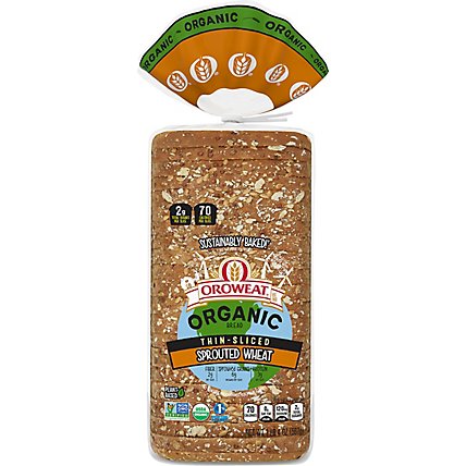 Oroweat Organic Bread Sprouted Wheat Thin Sliced - 20 Oz - Image 2