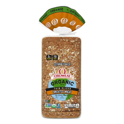 Oroweat Organic Bread Sprouted Wheat Thin Sliced - 20 Oz