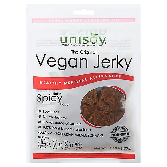Unisoy Jerky Vegan Spicy - 3.5 Oz