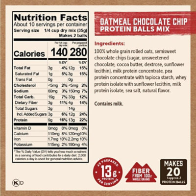 Kodiak Oatmeal Chocolate Chip Protein Balls Box - 12.7 Oz - Image 6